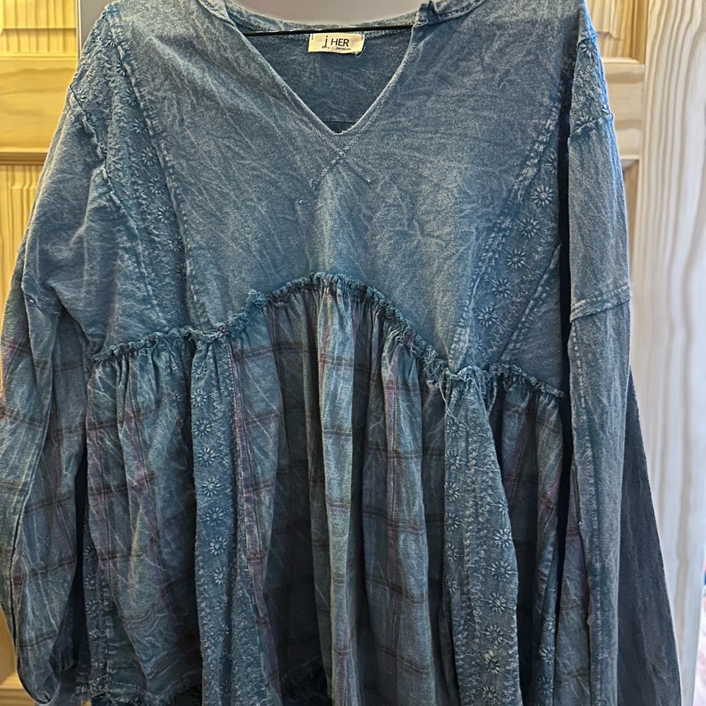 NWOT Size S Stylish Denim Blue Tunic by